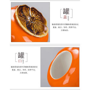 Tarro de Cerámica Hermético para Dulces, Redondo, con Diseño de Caqui, para Regalo de Boda, Botella de Almacenamiento - Product Image 5