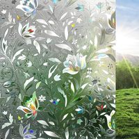 Matte Fensterfolie, Farbiger Glas-Dekor-Aufkleber, UV-Blockierender Sichtschutz, Mattierte Statisch Haftende Glasfolie