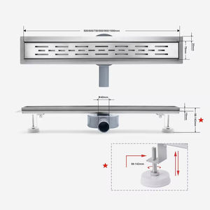 <span class=keywords><strong>Siphon</strong></span> de <span class=keywords><strong>douche</strong></span> Butée anti-odeur et filtre à cheveux La taille de l'installation au sol est de 60 cm Ensemble complet - Product Image 4