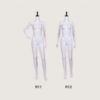 Accesorios de Maniquí de plástico de cuerpo completo para ropa de mujer con cabezales intercambiables para escaparate soporte de exhibición de ropa