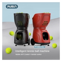 Machine de tir de tennis automatique PUSUN PT-9001 Pro avec télécommande via application, vitesse et angle de rotation réglables, équipement d'entraînement portable