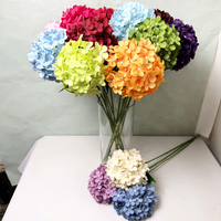 20 têtes de hortensias artificiels en soie bleue et blanche, avec tiges, faits à la main, style naturel, pour décoration de mariage
