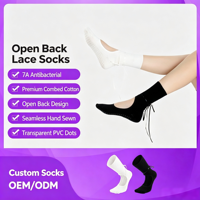 Chaussettes tube décontractées en tricot sans couture pour femme, antidérapantes, pour Pilates et Yoga, avec design sans talon, faciles à enfiler, pour usage quotidien, automne, avec bordure extérieure.