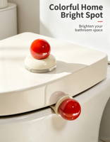 Lève-siège de toilette double usage à ventouse, poignée anti-salissure mains libres pour couvercle de toilette, boule colorée, accessoire de salle de bain pour usage quotidien