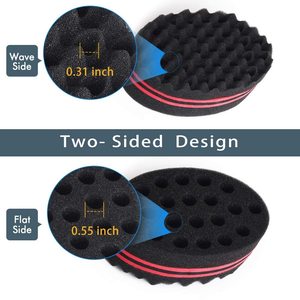 Éponge magique Hot Sale pour boucler les cheveux à froid, brosse à boucler les cheveux afro double face pour hommes noirs - Product Image 3