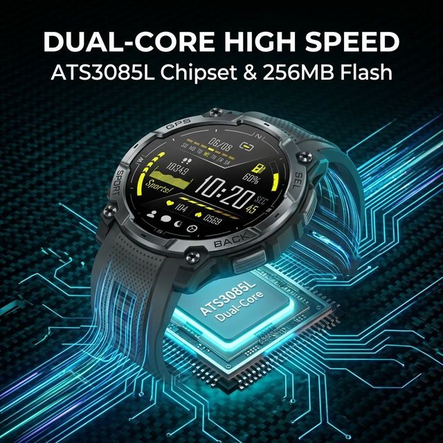 Ready to Ship K76A Smart Watch Factory Wholesale 1.43" AMOLED Display Built-in GPS Rugged Sport Smartwatch Men