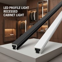 Éclairage LED encastré pour armoire, lumière linéaire noire et blanche avec diffuseur PC pour cuisine, armoire et vitrine YB1015-0-1