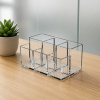 Support de rangement pour pinceaux de maquillage en acrylique à plusieurs niveaux, écologique, ultra-transparent, avec séparateurs, pour bijoux