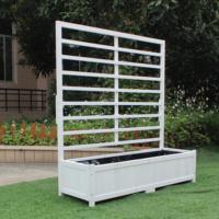 Jardinière en treillis autoportante pour l'extérieur, jardin en bois, boîte à légumes, support en bois massif, lit surélevé avec treillis