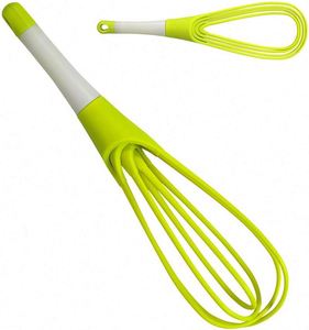 Flat and <b>Balloon</b> Collapsible Twist Whisk Egg Beater Silicone Rotating Silicone Whisks for Cooking - Product Image 1