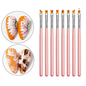 8pcs/set French Style Sawtooth <b>Nail</b> Brush Pen Petals <b>Nail</b> <b>Tool</b> for Color Drawing Flower Pen Design - Product Image 1