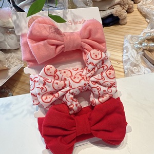 Diadema con lazo hecho a mano estilo dulce, floral, <span class=keywords><strong>de</strong></span> tela <span class=keywords><strong>de</strong></span> algodón <span class=keywords><strong>de</strong></span> imitación estampada, para protección <span class=keywords><strong>de</strong></span> la fontanela infantil, transfronteriza - Product Image 3