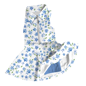 Vestido de entrenamiento de verano para niños con estampado personalizado, ropa de yoga activa, vestido de tenis con pantalones cortos - Product Image 6