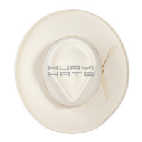 Vente en gros Huayihats 100% Australien Feutre de Laine Fedora Logo Personnalisé Mode Bandeau Chapeaux unis pour Femmes Hommes Blanc Crayon Bord