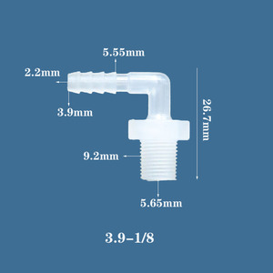 Mịn xử lý bề mặt 6 mét 1/8 nhựa "<span class=keywords><strong>NPT</strong></span> 1/4" Nam ren 90 độ khuỷu tay phụ kiện đường ống với Hose Tail nối - Product Image 2