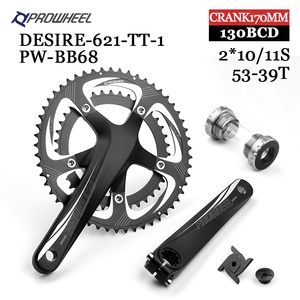 Prowheel 170/172.5mm pédalier BB bras vélo de route pédalier 110BCD 130 BCD creux Double pignons vélo manivelle et roue à chaîne - Product Image 4