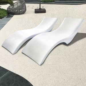 Chaise longue en plastique renforcé <span class=keywords><strong>de</strong></span> verre, <span class=keywords><strong>design</strong></span> <span class=keywords><strong>italien</strong></span>, pour piscine, blanche - Product Image 3