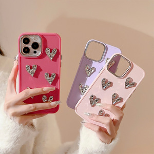 Custodia Protettiva di Lusso per Cellulare in TPU <span class=keywords><strong>con</strong></span> Elettroplaccatura 3D a Cuore, Carina, per <span class=keywords><strong>iPhone</strong></span> 17 Air 16 Pro Max 16 Plus - Product Image 3