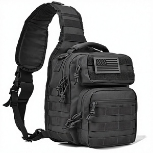 Sac à <span class=keywords><strong>bandoulière</strong></span> tactique camouflage Oxford 600D pour hommes et femmes, pour activités de plein air, avec sangle MOLLE, imperméable, <span class=keywords><strong>bandoulière</strong></span> rembourrée (noir) - Product Image 1