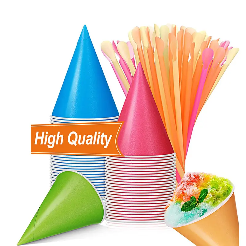 Disposable Dessert Paper Cup Single Wall Ice Cream Paper Cup Customize Logo Gelato Paper Cup Cone