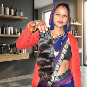 Extensiones de cabello humano con ondas suaves, color natural, sin químicos, negro sedoso, mechón largo de 100g, 32 pulgadas, cutícula alineada. - Product Image 1