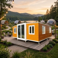 Villa préfabriquée à double aile pour complexe hôtelier, cabane de vacances, Airbnb, glamping, maison conteneur extensible