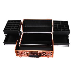 Maletín de Maquillaje <span class=keywords><strong>Profesional</strong></span> de Aluminio de Lujo, Maletín de Maquillaje <span class=keywords><strong>para</strong></span> Maquilladores y Manicuristas, Organizador de Cosméticos de Viaje - Product Image 2