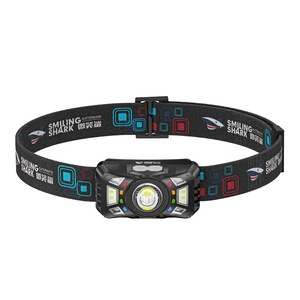 Lampe frontale rechargeable Smiling Shark Type-C avec capteur LED 800mAh, lumineuse, pour le camping et la randonnée en extérieur - Product Image 3