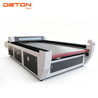 Mesin Pemotong Laser CO2 Otomatis 1625 dengan Sabuk Konveyor 130W 150W untuk Kain, Kulit, Tekstil, Pakaian, dan Garmen