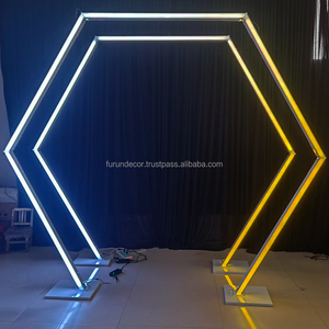 La decoración de canal de arco de color de hierro forjado hexagonal LED de FURUN se utiliza para la decoración de vacaciones de fiesta de boda. - Product Image 2