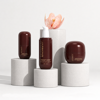 Ensemble d'emballages cosmétiques de luxe en verre en forme de capsule 30ml 50ml 100ml – Bouteilles et pots bleus, verts, noirs