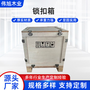 Caja de embalaje logístico personalizable de madera contrachapada con cierre de mariposa Weixu para maquinaria y equipos - Product Image 3