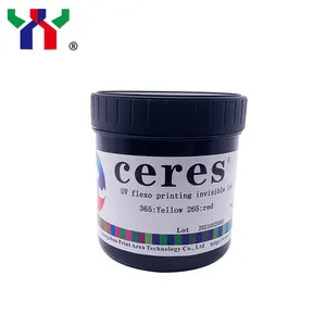 Çift dalga boyu Ceres UV ofset baskı görünmez mürekkep, sarı kırmızı, 1kg/can