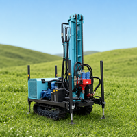 Foreuse de puits d'eau sur chenilles haute performance avec moteur diesel hydraulique portable, capacité de forage de 300 m