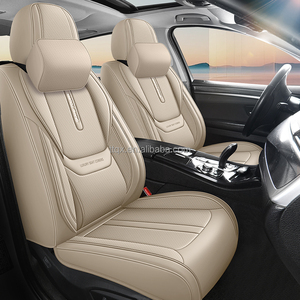Coprisedili Auto in Morbida Pelle Beige, Avvolgenti e Confortevoli, Perforati per Tutte le Stagioni, per <span class=keywords><strong>Renault</strong></span> <span class=keywords><strong>Clio</strong></span> Megane Captur Kadjar - Product Image 2