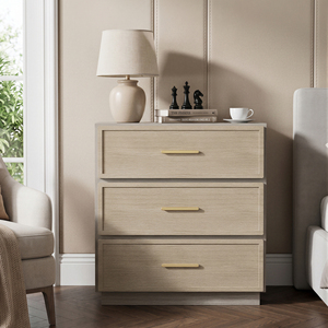 Modern Vertical Chest of Drawers Large Capacity 3-Drawer <b>Night</b> <b>Stand</b> Heavy Load Capacity Accent Side Table for Apartment Dorm - Product Image 1