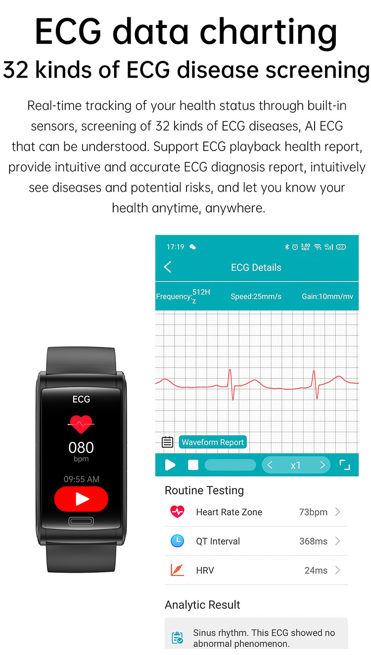 Health smart watch digital blood pressure display smart watch band heart rate monitor watch