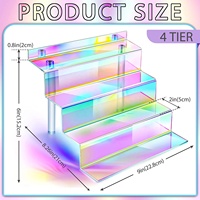 Présentoir en acrylique à 4 niveaux, présentoir irisé arc-en-ciel, organisateur de parfum, supports en acrylique