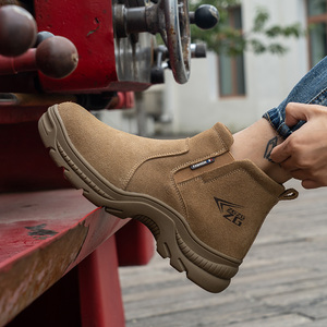 Zapatos de seguridad industrial antideslizantes para trabajadores, <span class=keywords><strong>botas</strong></span> con punta de acero para hombres - Product Image 1