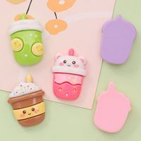 Summer Drinks Resin Charms Milk Tea Cartoon Diy Decor for Phone Case Hair Clip