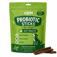 Probiotik Alami untuk Anjing, Kesehatan Pencernaan, Multivitamin, Perawatan Mulut, Rasa Mint, Stik Kunyah Gigi, Tablet Peningkat Imunitas, Universal