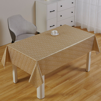 Nappe rectangulaire géométrique beige de luxe RNPT Platinum, résistante à la décoloration, lavable et résistante à la chaleur