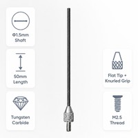 Sonde à pointe plate en carbure de tungstène SD1.5X50mm, filetage M2.5, pièce de rechange pour stylet de mesure d'indicateur de précision pour micromètre