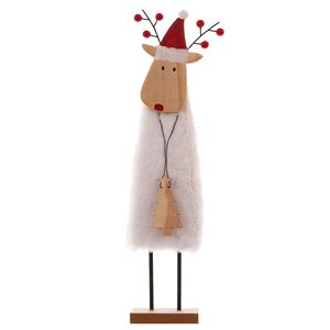 Noël en bois mouton feutre petits ornements ensemble en peau <span class=keywords><strong>de</strong></span> mouton bonhomme <span class=keywords><strong>de</strong></span> neige vieil homme Table à manger décoration arbre <span class=keywords><strong>de</strong></span> noël ornements - Product Image 4