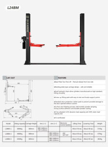 Pont élévateur à <span class=keywords><strong>deux</strong></span> poteaux 3500kg 5000kg 4T Auto Car Lifter <span class=keywords><strong>Garage</strong></span> Hydraulique 2 poteaux Pont élévateur de voiture <span class=keywords><strong>Ponts</strong></span> élévateurs - Product Image 2