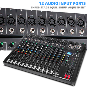Console de mixage DJ professionnelle OEM DT12, entrée MP3, alimentation fantôme 48V, mixeur audio 12 canaux - Product Image 4