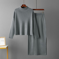 Ensemble pull et robe en laine et cachemire tricoté sur mesure pour femmes grandes tailles, hiver 2025