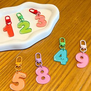 Llavero de PVC con impresión UV de números arábigos, estilo INS, colores dulces, diseño de dibujos animados, colgante acrílico para bolso, venta al por mayor creativa - Product Image 1