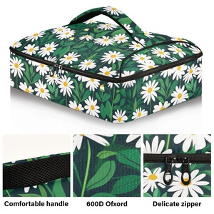 Bolsa Térmica Aislante de Aluminio con Diseño Floral Hawaiano Personalizado para Transporte de Pizzas, Cazuelas y Otros Alimentos - Product Image 2
