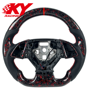 Volant sport en cuir véritable et fibre de carbone personnalisé pour Chevrolet Camaro SS ZL1 2016 2017 2018 2019 2020 2021 2022 2023 - Product Image 1